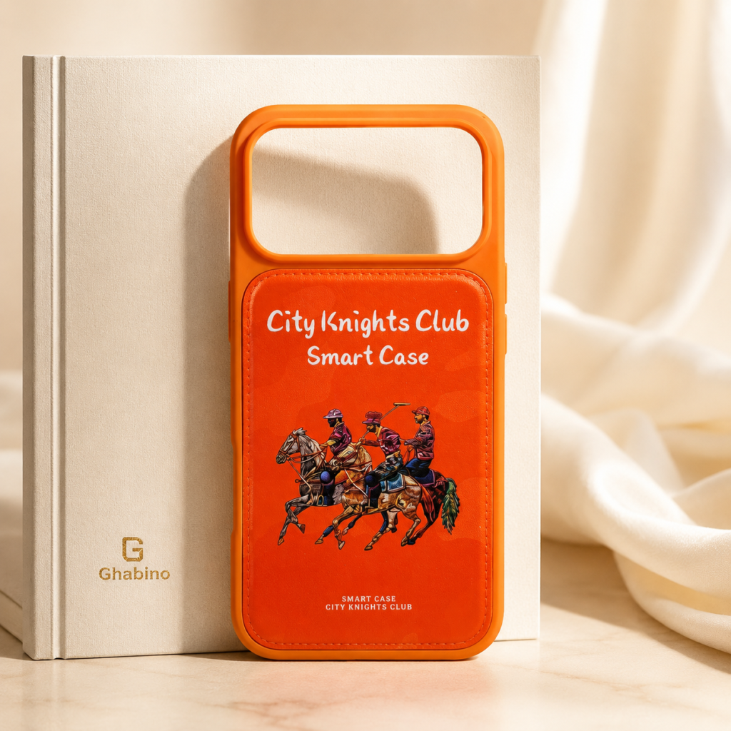 قاب آیفون 17 پرو مکس طرح Polo Rider نارنجی