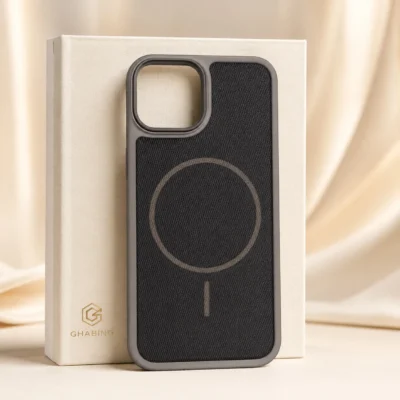 قاب آیفون 13 پرو مکس مگ سیف پارچه‌ای مشکی Fabric MagSafe Case
