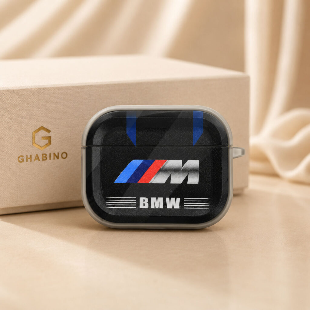 کاور ایرپاد BMW مشکی مدل AirPods Pro با طراحی اسپرت و محافظ سیلیکونی مقاوم