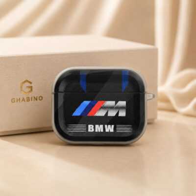 کاور ایرپاد BMW مشکی مدل AirPods Pro با طراحی اسپرت و محافظ سیلیکونی مقاوم
