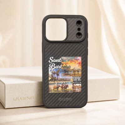 نمای داخلی قاب آیفون 17 پرو مکس طرح Santa Barbara Polo مدل Carbon Black