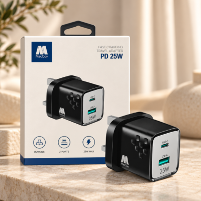 شارژر 25 وات دو پورت MacCoy مدل MC-HC10 تایپ C و USB